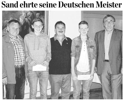 Sand ehrte seine Deutschen Meister